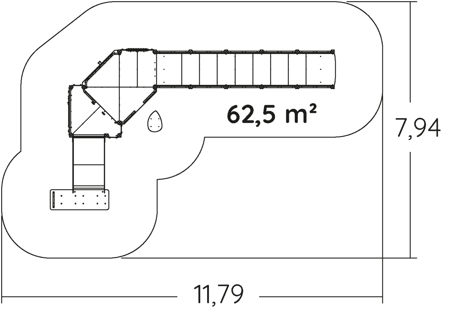 Ka'Yop Inclusive Ramp J56007® playgrounds multiplay equipment kanopé image view from above