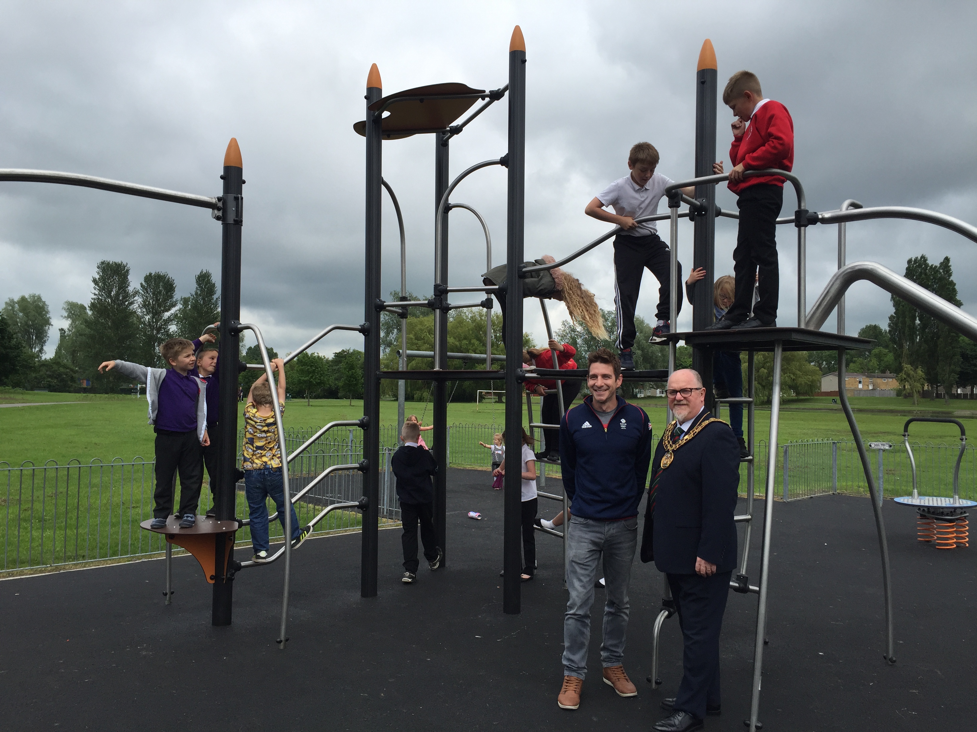 Children Playing on Proludic Equipment at West Park play area opening