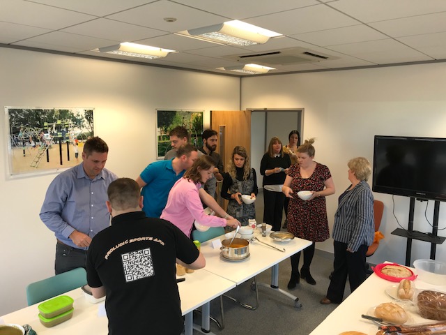 Soup Kitchen event being hosted by Proludic - food being ladled out