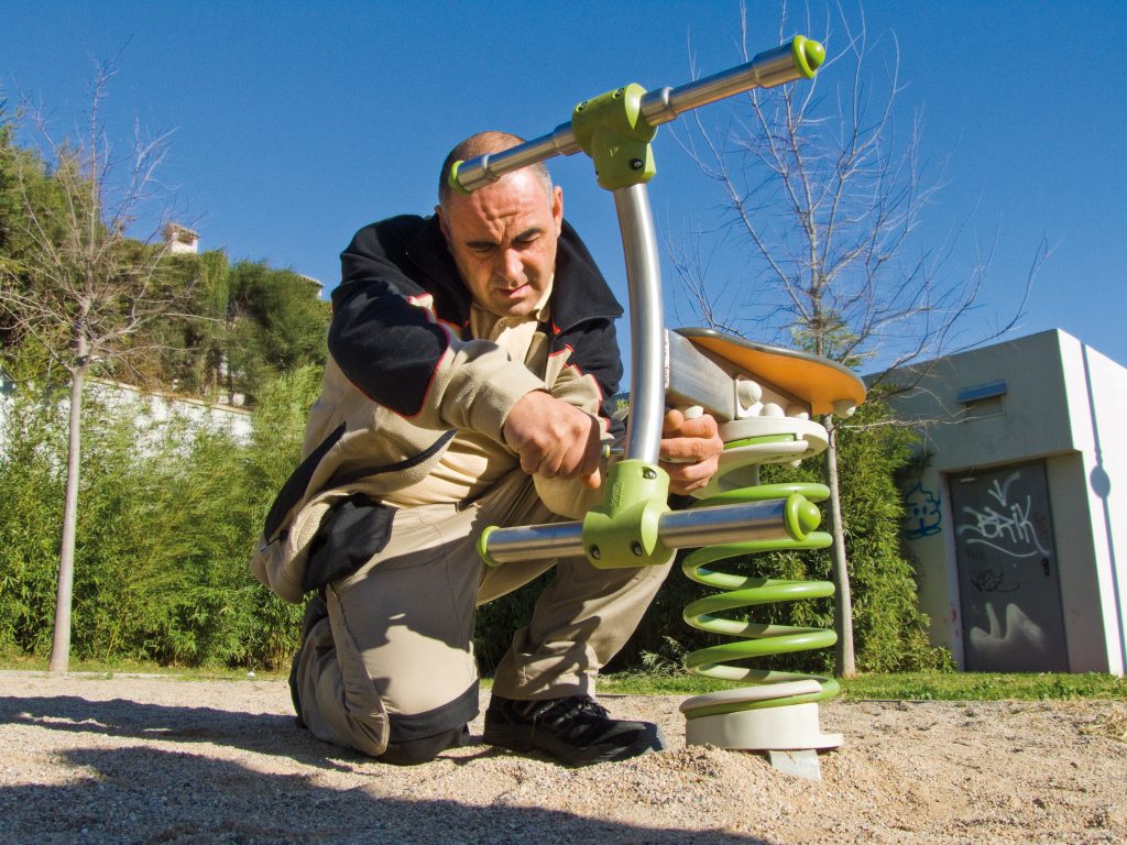 An example of Proludic's playground equipment being installed.