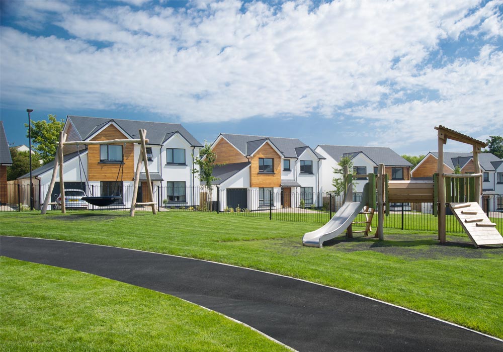 Open housing development playground
