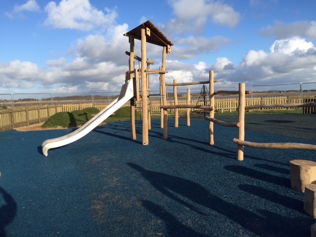 Wooden playground structure