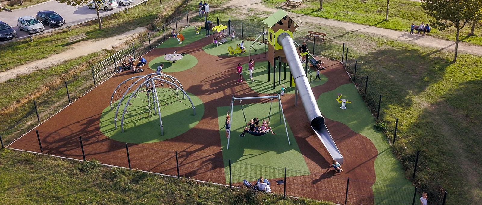 A nature-themed Proludic play area in Lattes
